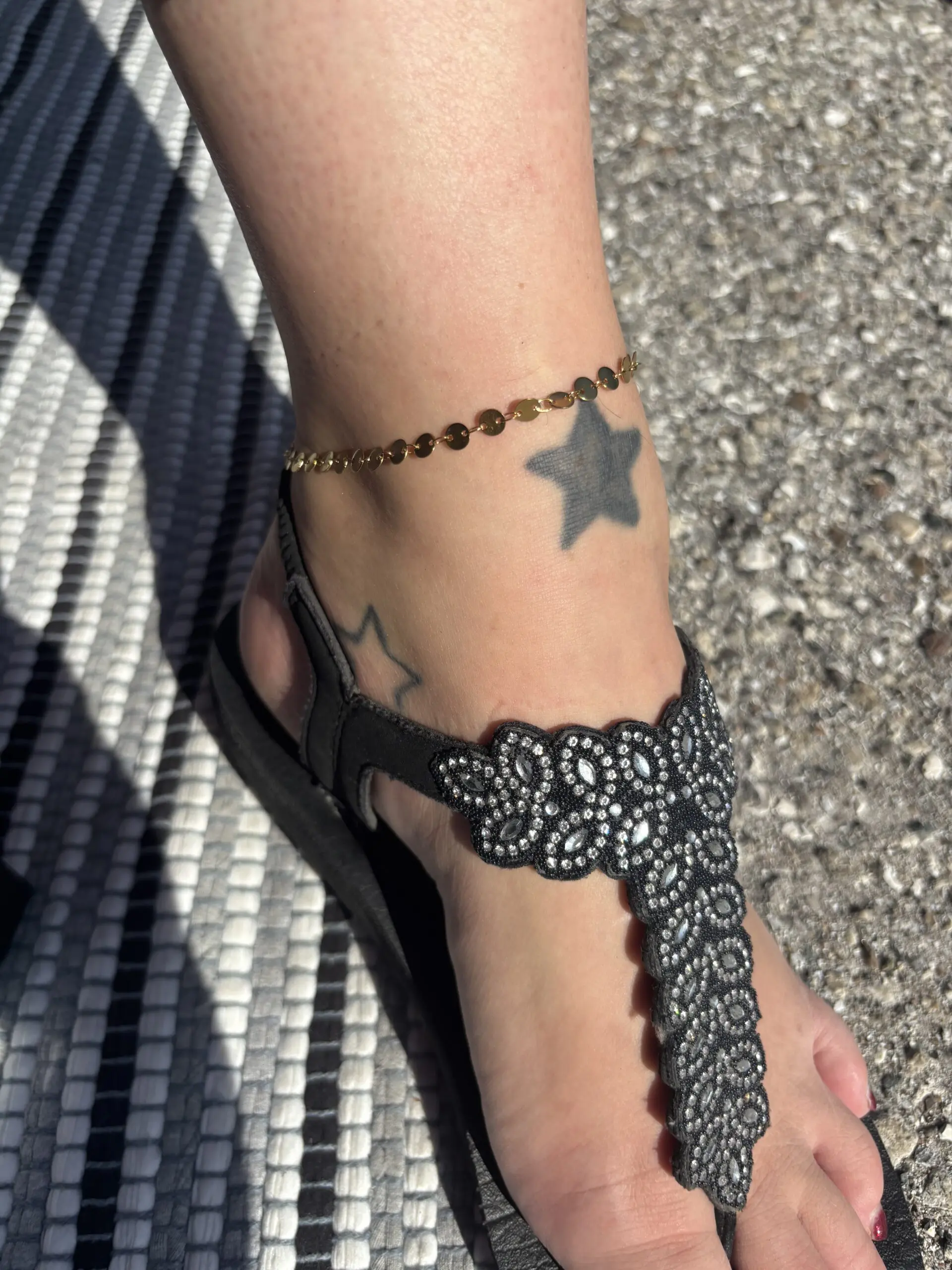 Stainless Sequin Anklet